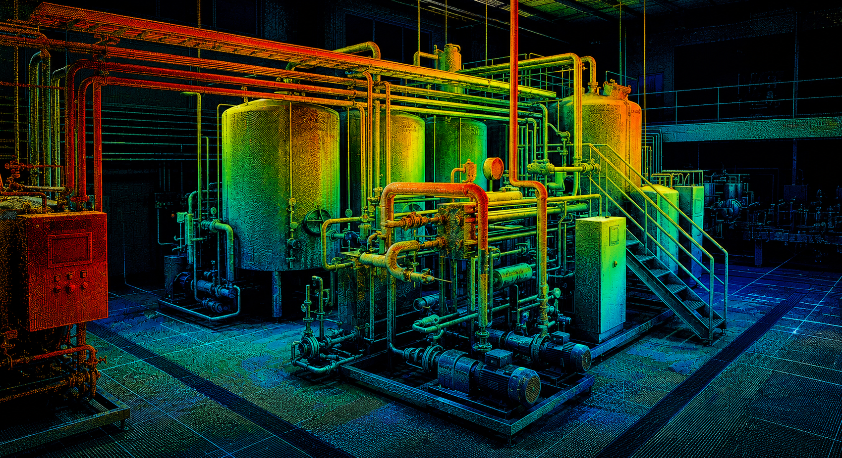 LiDAR point-cloud scan of the site