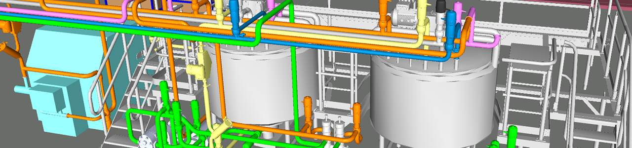 Process plant pipework model