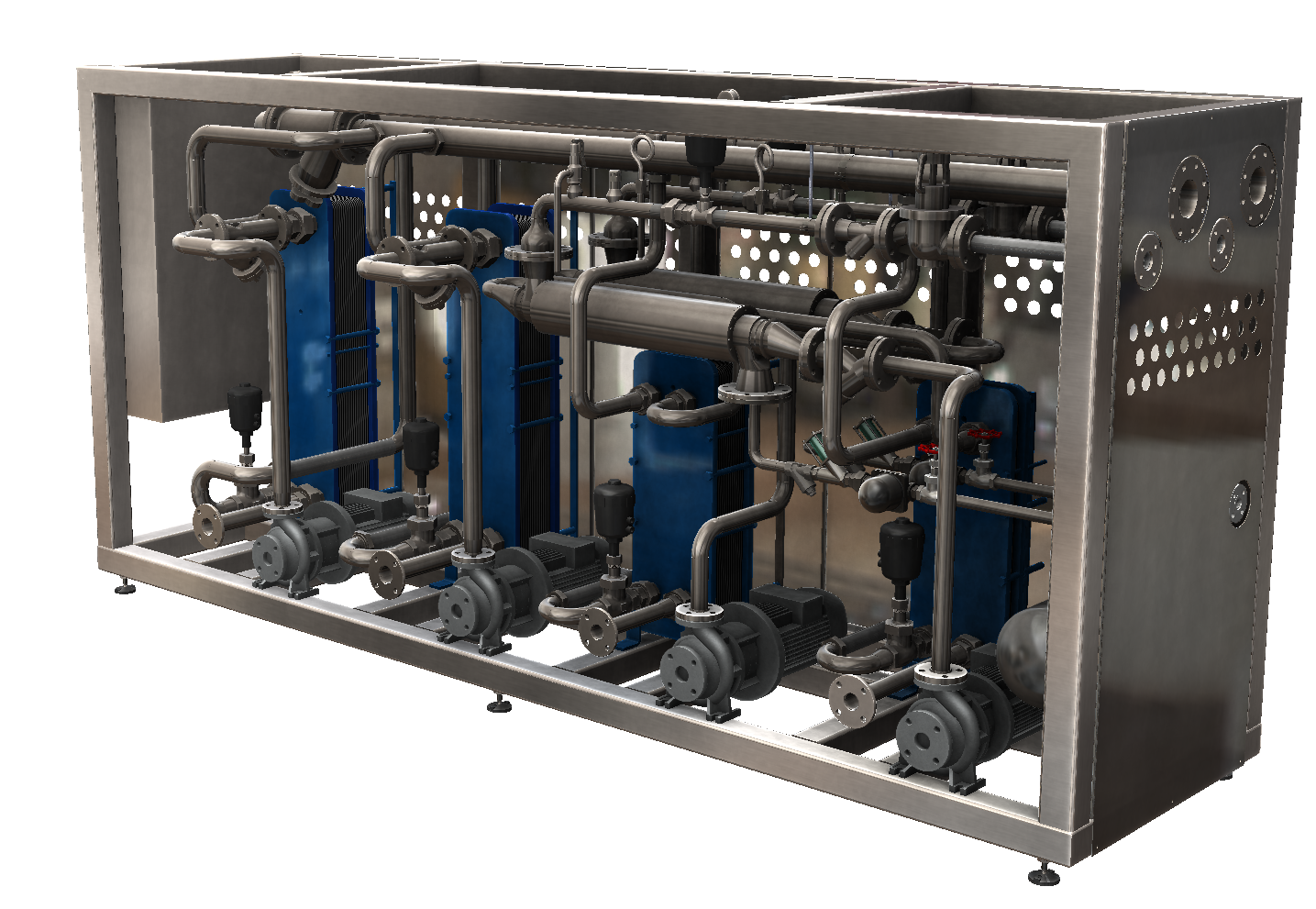 Pump system skid CAD model